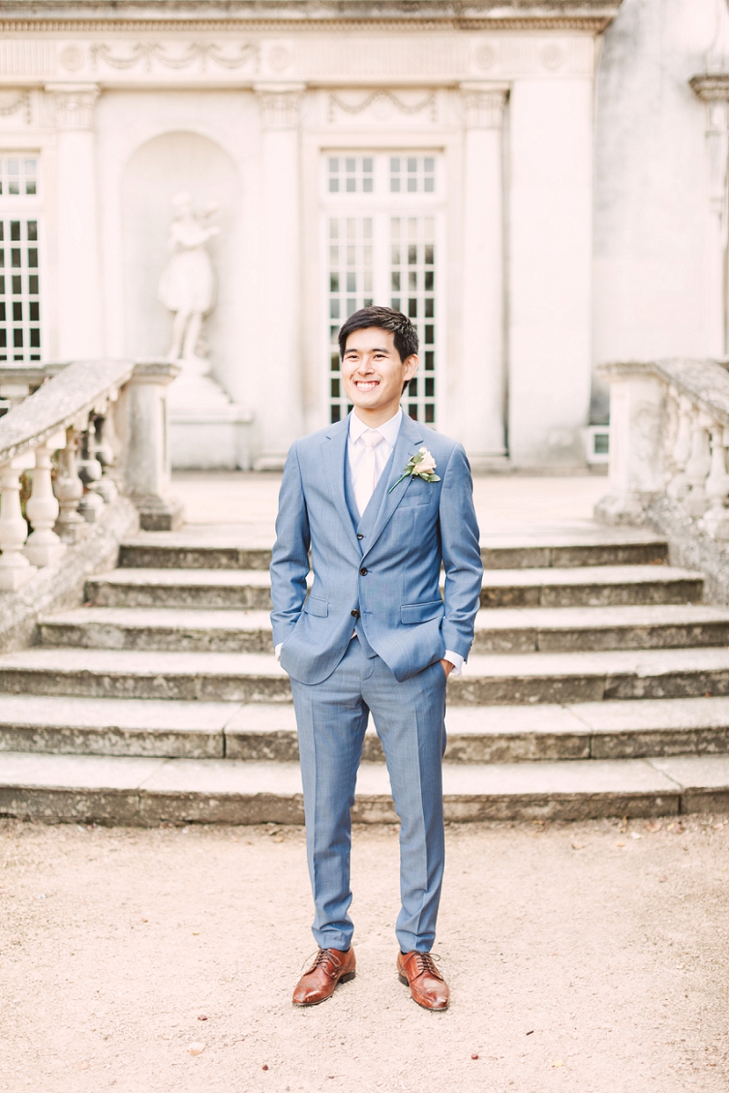 light blue wedding suit groom
